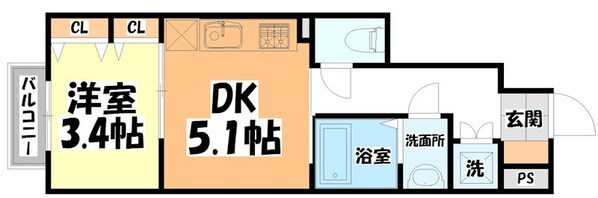 福田町駅 徒歩12分 1階の物件間取画像